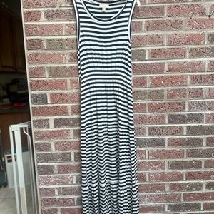 Style & Co. Navy and White Striped Maxi Dress